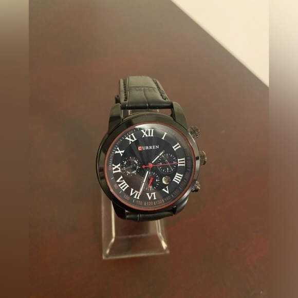 Brand new black face Roman Dials men's Curren fashion watch - Picture 1 of 5
